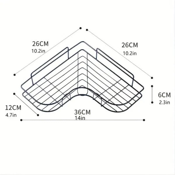 1pc Wall Mounted Bathroom Shelf, Shower Caddy Rack, No Punching Triangle - photo 4
