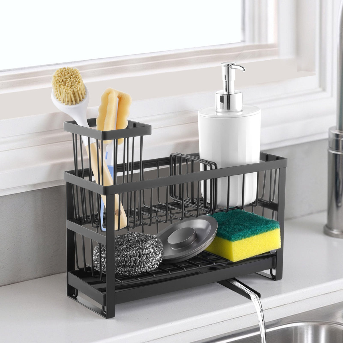 Kitchen Sink Caddy Organizer Sponge Holder For Kitchen EssentialsStorage - photo 5