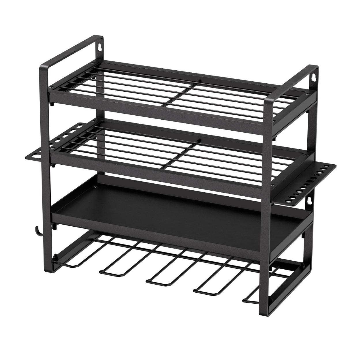 Power Tool Organizer Wall Mount, 4-Layer Storage Rack With 4 Drill Holders