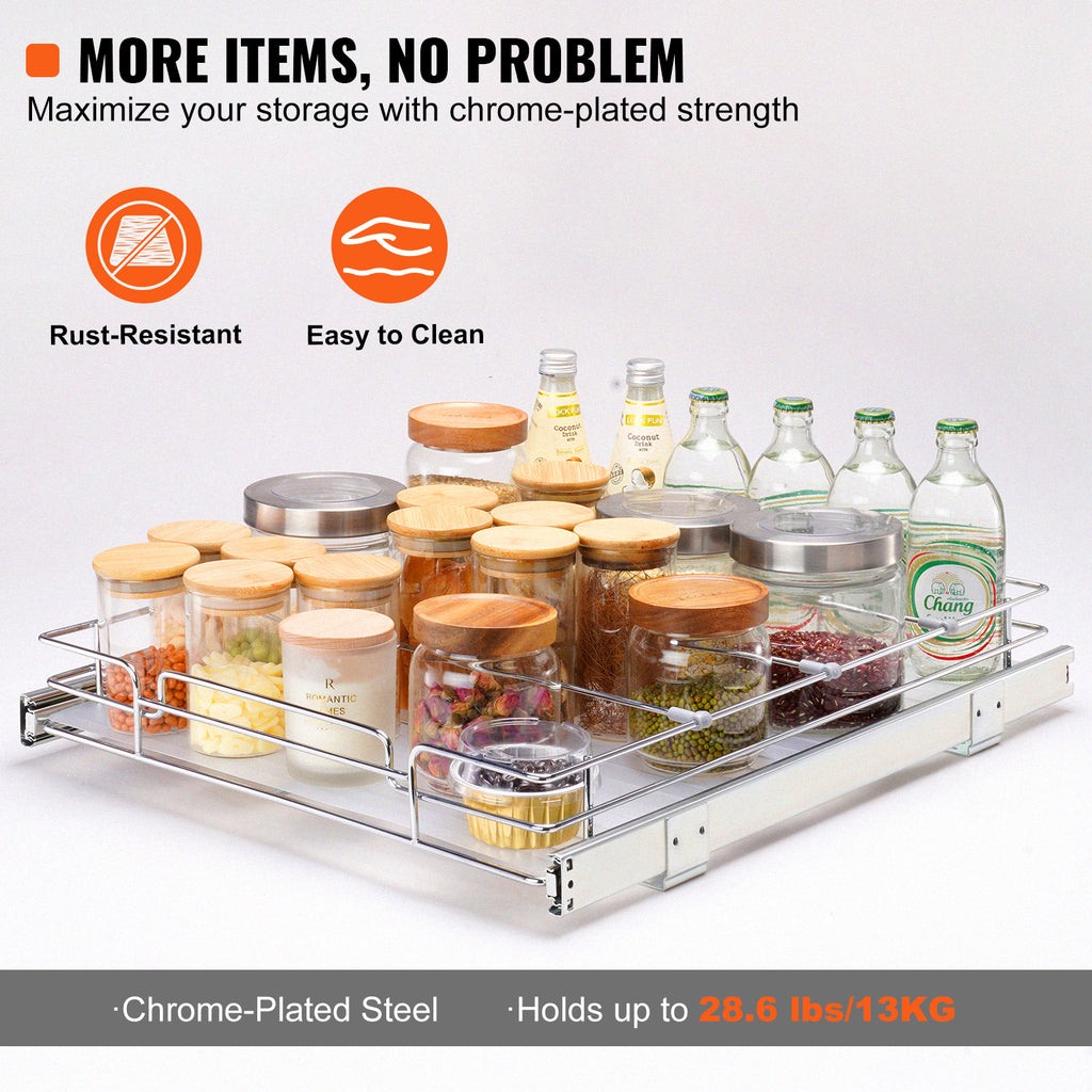14W X 21D Pull Out Cabinet Organizer, Heavy Duty Slide Out Pantry - photo 2