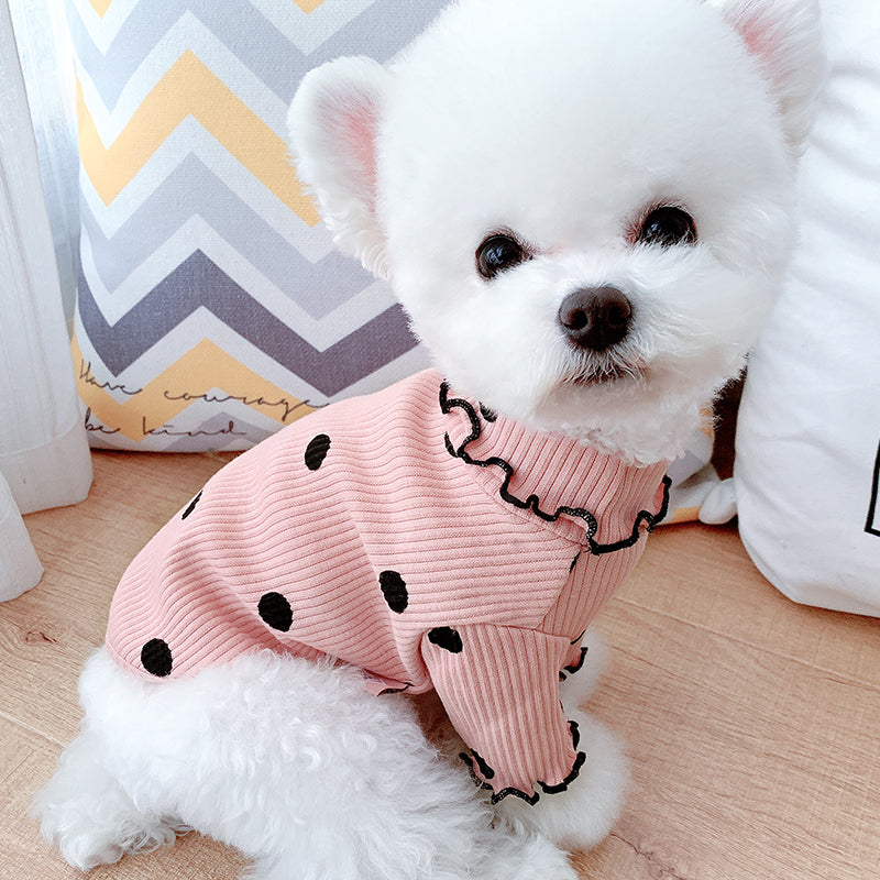 Dot turtleneck dog bottoming shirt - photo 6