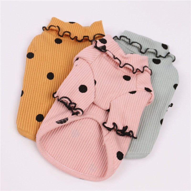 Dot turtleneck dog bottoming shirt - photo 8