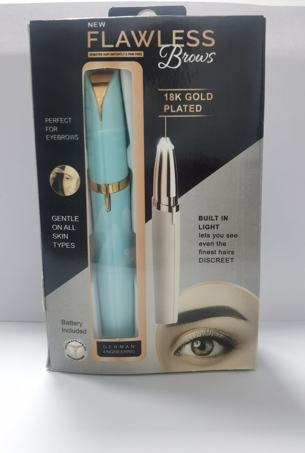 Mini Electric Eyebrow Trimmer Lipstick Brows Pen Hair Remover Painless Razor Epilator with LED Light - photo 6