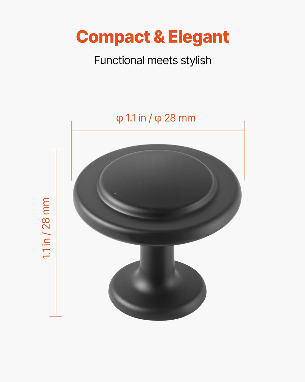 Cabinet Knobs, 30 Pack, 1.22 Inch Black Zinc Alloy Drawer Pulls & Door Handles - photo 4