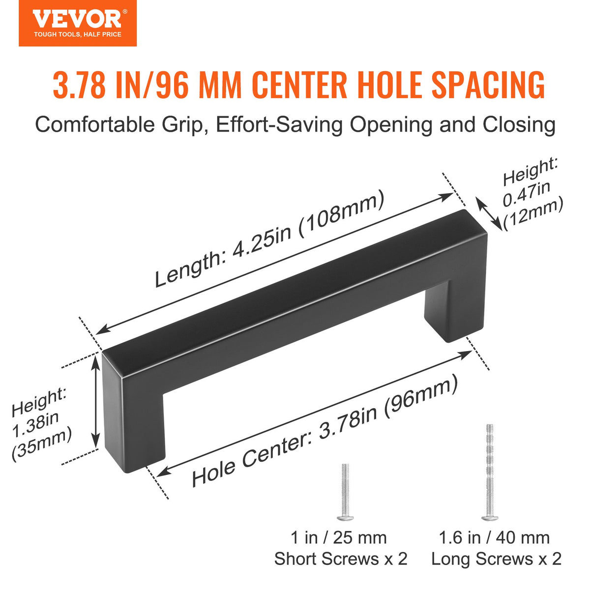 30 Pack Cabinet Pulls, 3.86in / 96mm Center To Center Slim Square Kitchen - photo 4