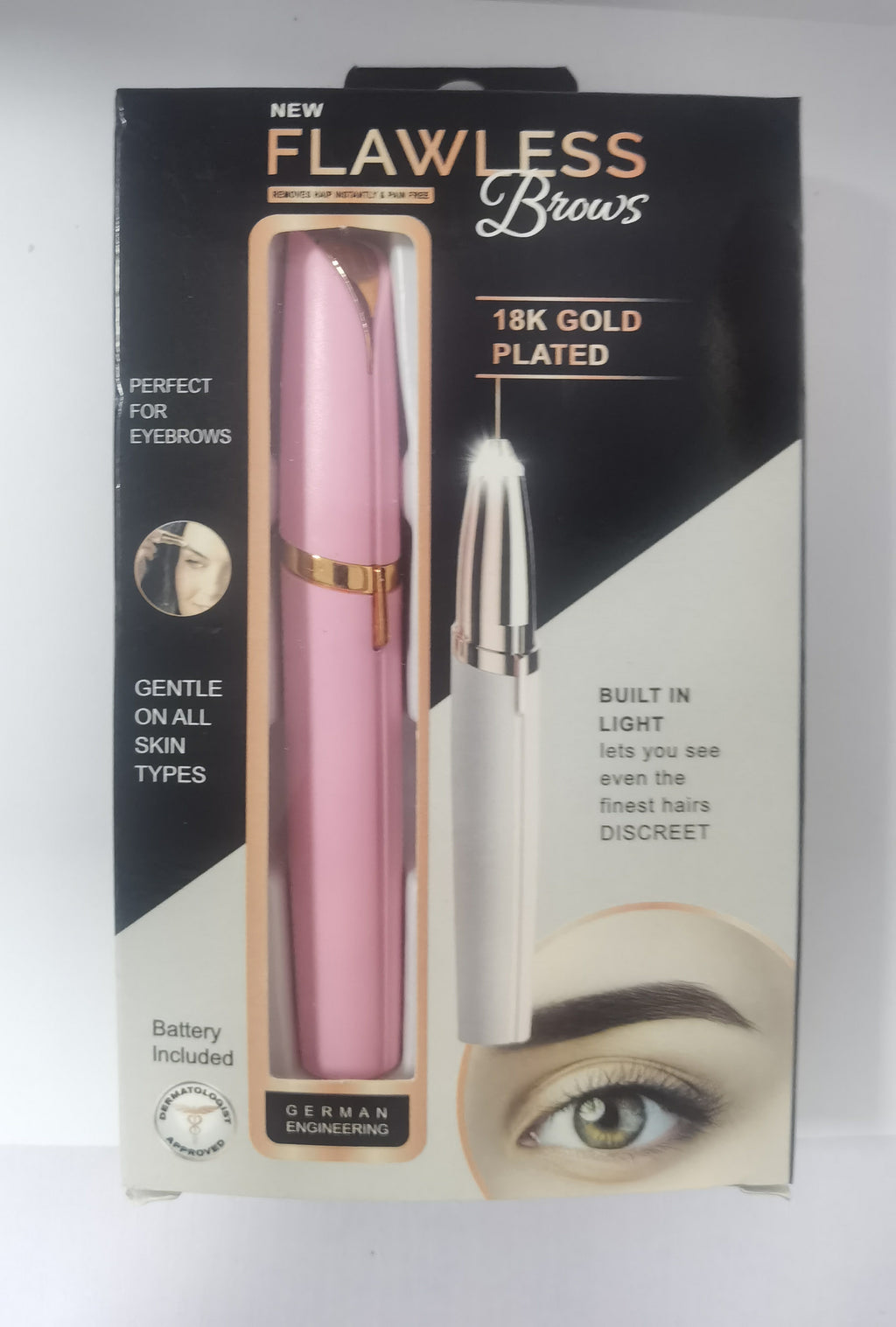 Mini Electric Eyebrow Trimmer Lipstick Brows Pen Hair Remover Painless Razor Epilator with LED Light - photo 3