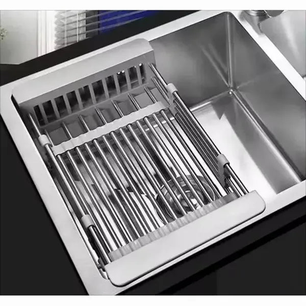 Adjustable Over-Sink Dish Drying Rack, Stainless Steel