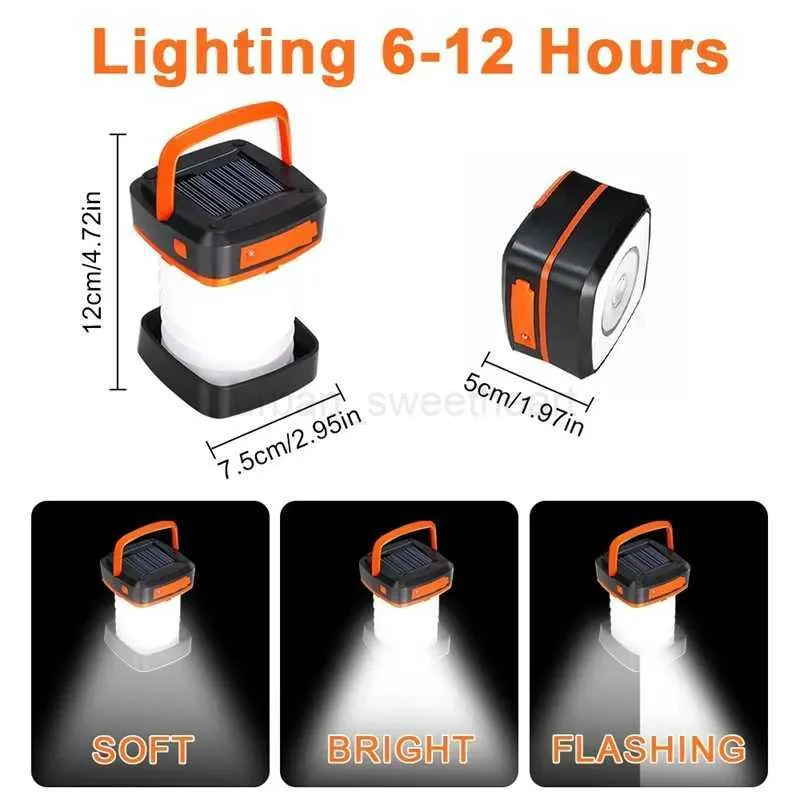Rechargeable LED Lantern — 60 LEDs, Solar + USB, 5 Modes - photo 6