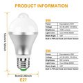 Motion Sensor LED Bulb — Dusk-to-Dawn, 9W E27, 6500K - photo 1