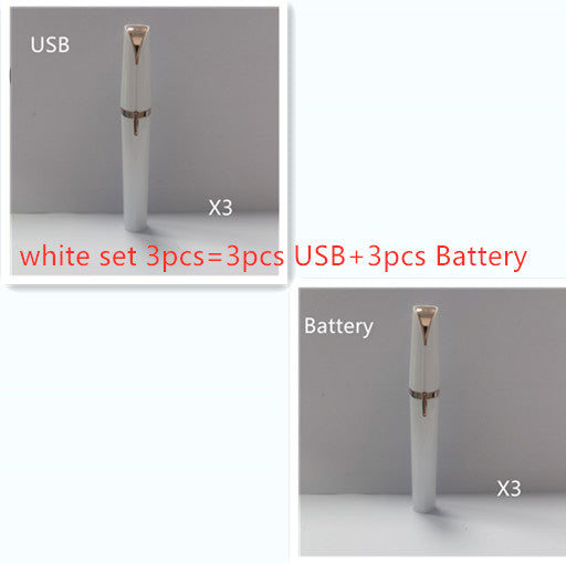 Mini Electric Eyebrow Trimmer - USB Rechargeable LED Precision Hair Remover