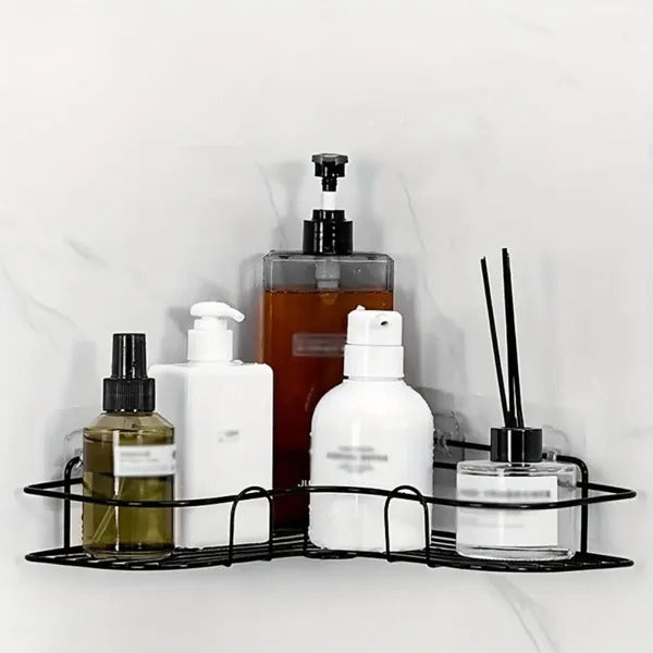1pc Wall Mounted Bathroom Shelf, Shower Caddy Rack, No Punching Triangle - photo 5