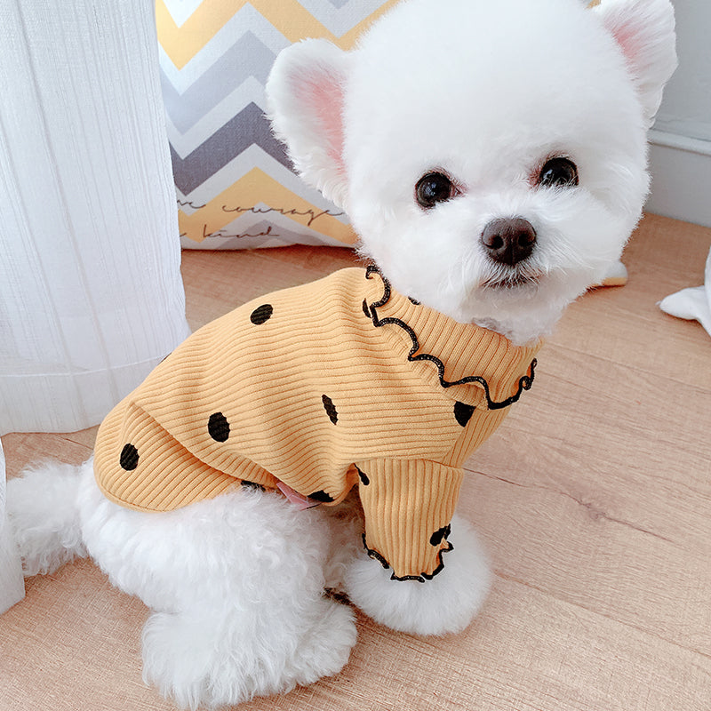 Dot turtleneck dog bottoming shirt - photo 3