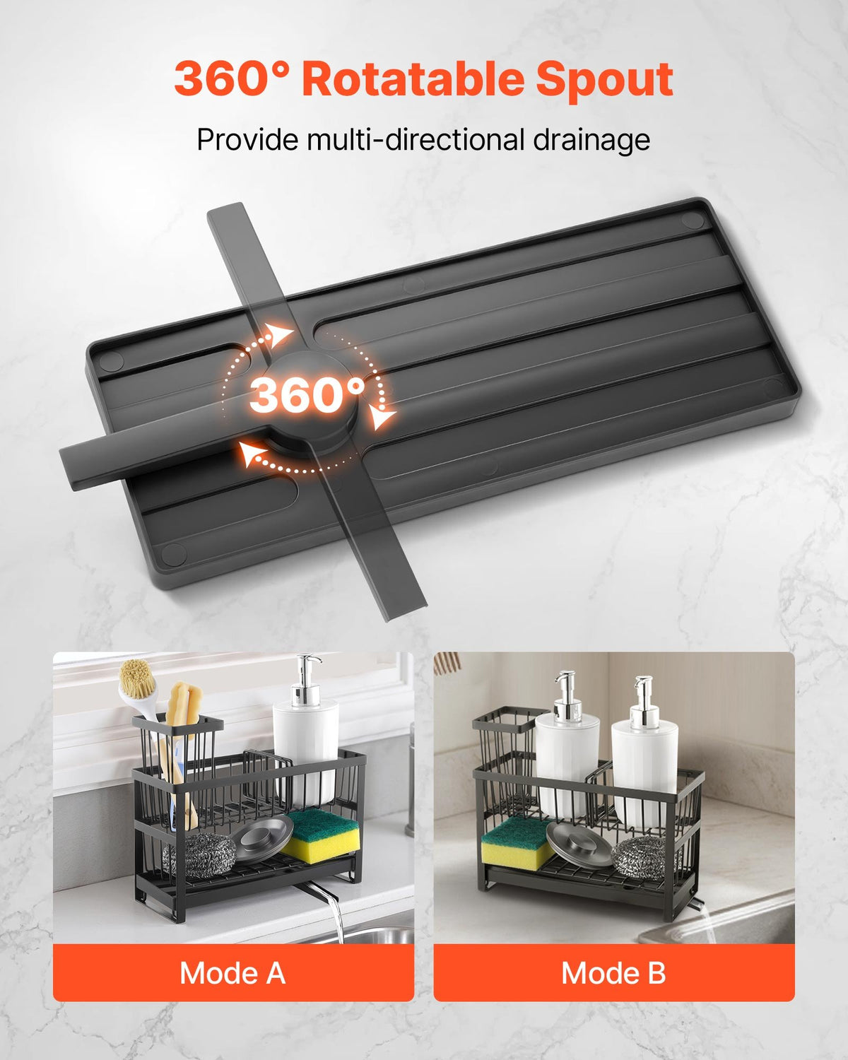 Kitchen Sink Caddy Organizer Sponge Holder For Kitchen EssentialsStorage - photo 6