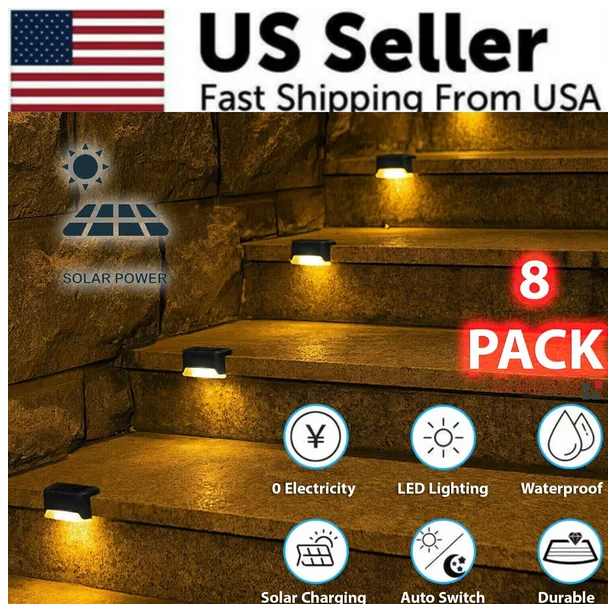 Solar Deck Lights — 8-Pack, Warm White, IP65 - photo 5