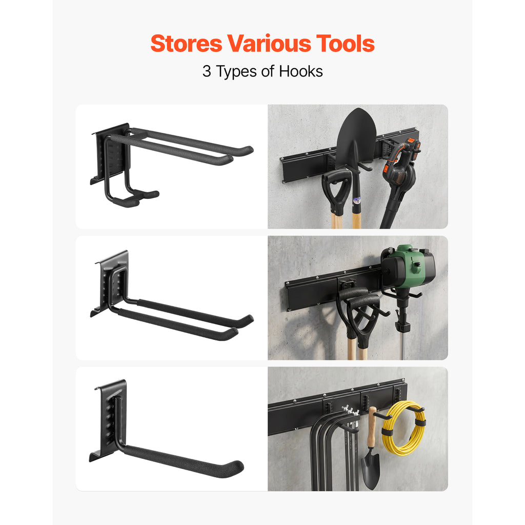 Garage Tool Organizer 49.5 Inch 600 Lbs Wall Mount Garden Tool Rack, Heavy Duty - photo 3