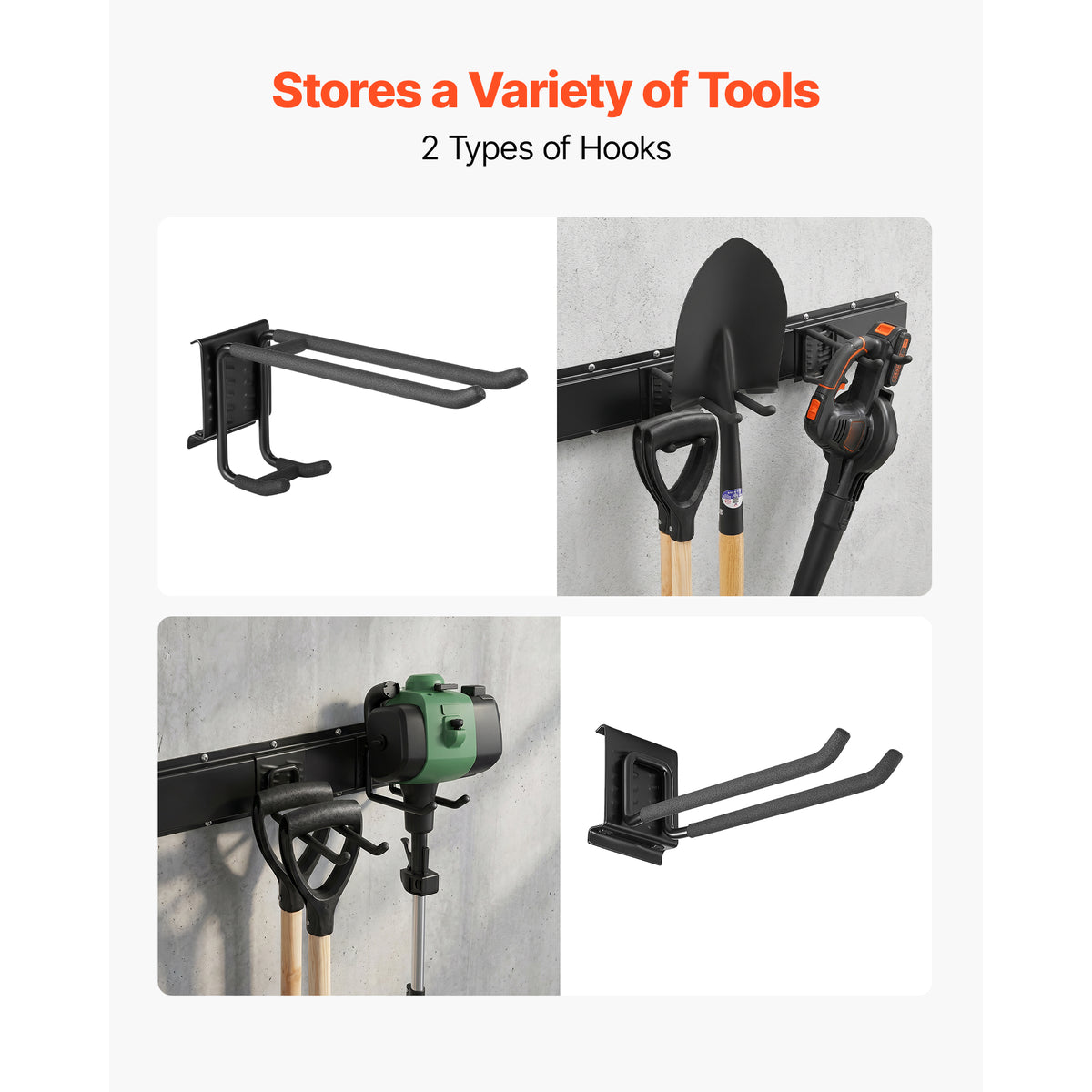 Garage Tool Organizer 33 Inch 400 Lbs Wall Mount Garden Tool Rack, Heavy Duty - photo 5