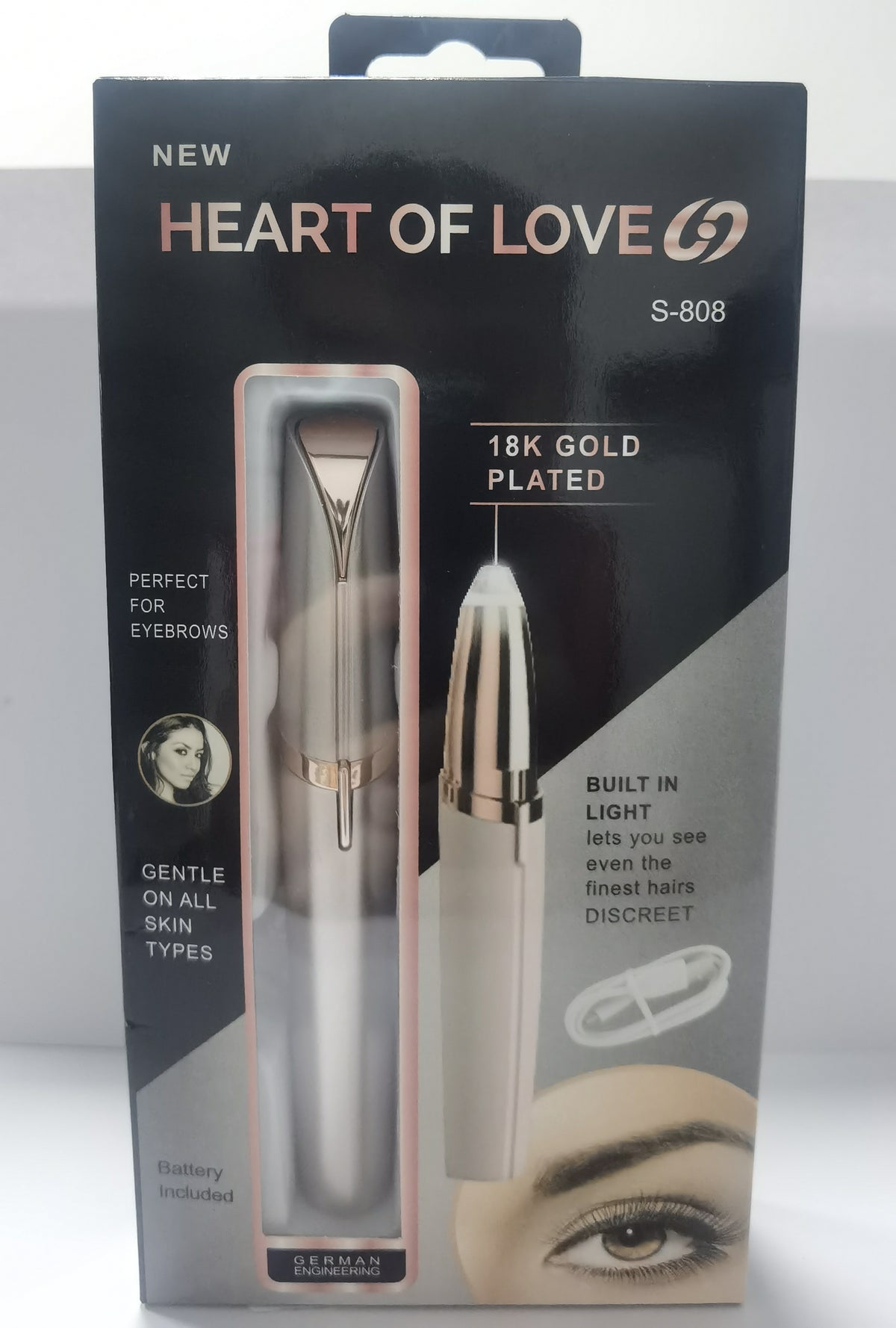 Mini Electric Eyebrow Trimmer - USB Rechargeable LED Precision Hair Remover