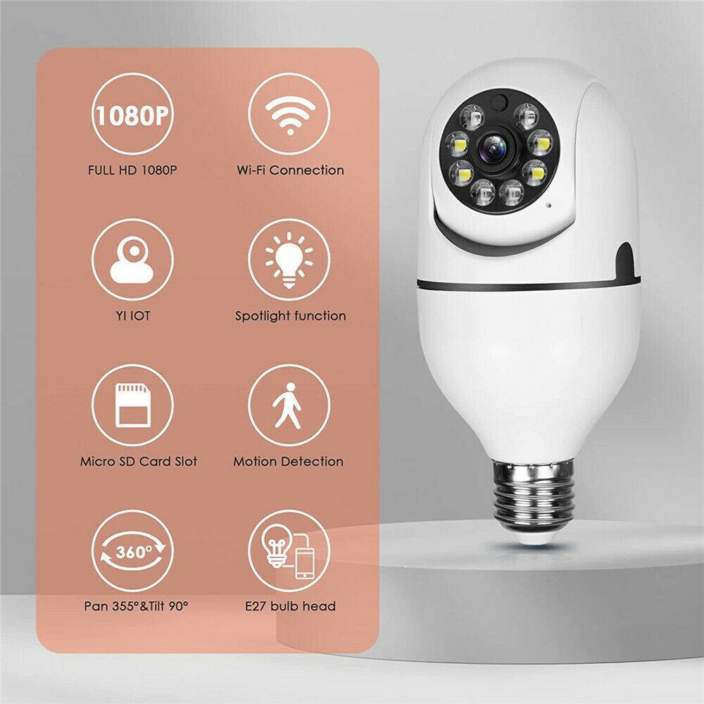 IR E27 Light Bulb Camera 1080P HD Wireless Wifi Smart Home Security Camera - photo 7