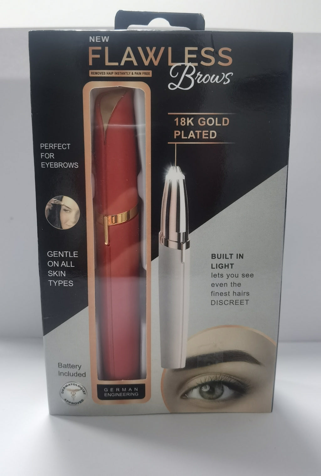 Mini Electric Eyebrow Trimmer Lipstick Brows Pen Hair Remover Painless Razor Epilator with LED Light - photo 9