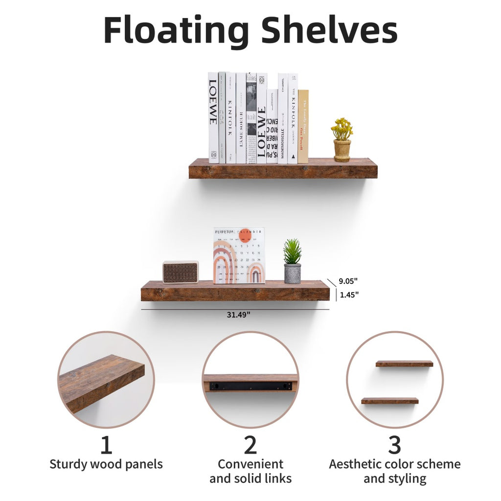 Floating Shelves 18.11 Wall Mounted Wood Shelves For Bathroom, Bedroom, Living - photo 5