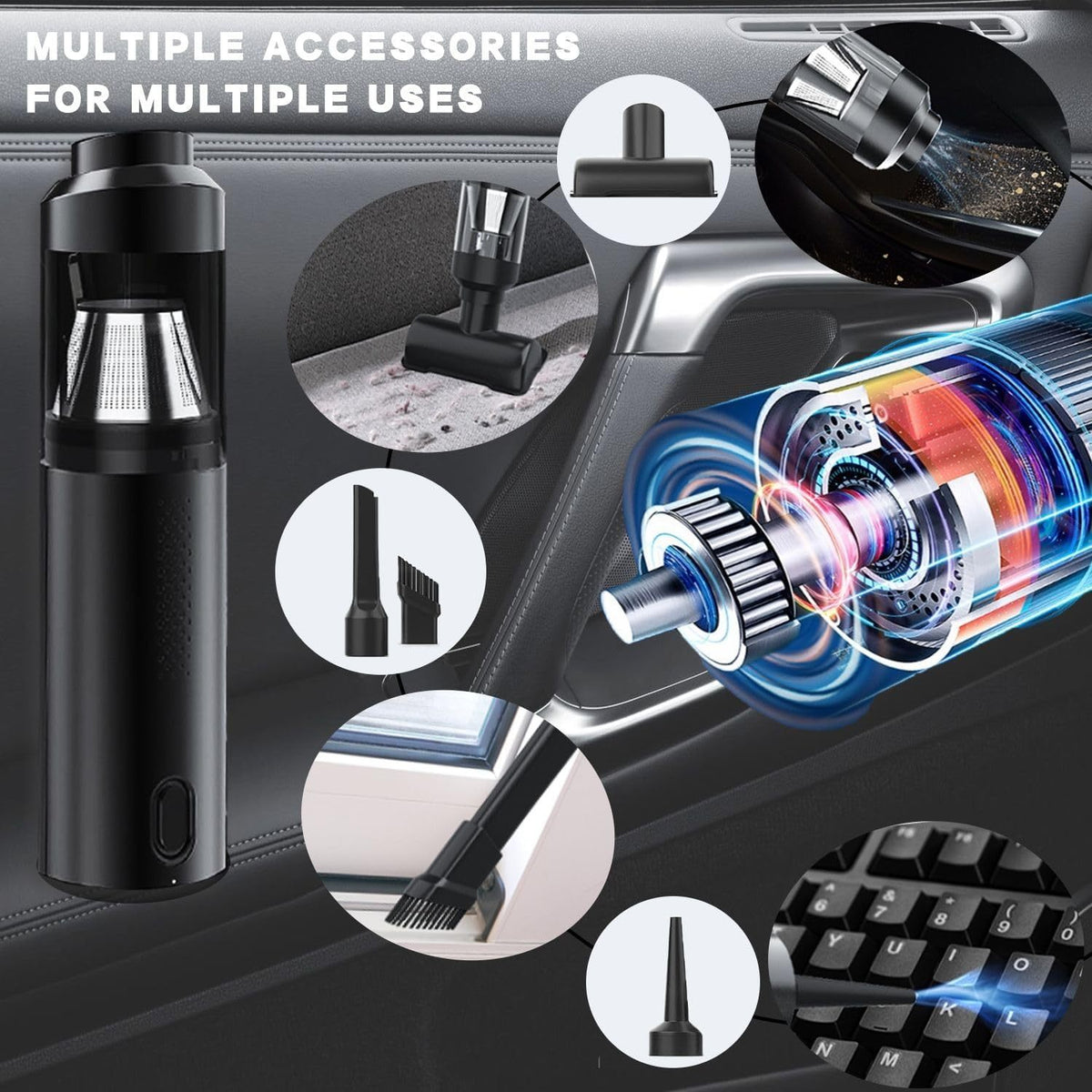 Cordless Car Vacuum, 15000Pa Brushless - photo 6