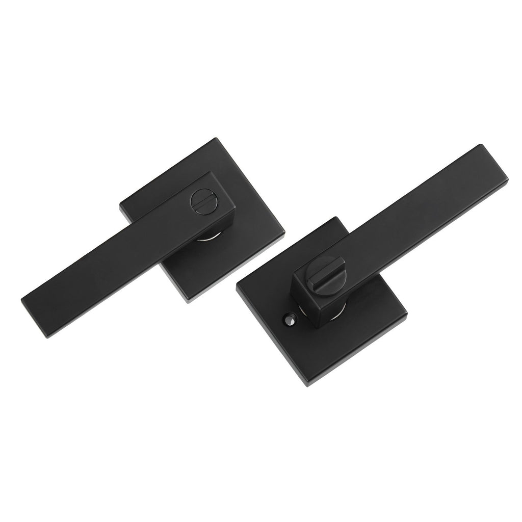 Privacy Door Handle 1 PC Matte Black Square Door Lever Interior Reversible Lever - photo 6