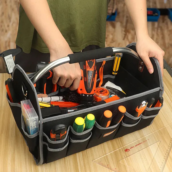 16 Inch Heavy Duty Electrician's Tool Bag Large Capacity Woodworking Handbag - photo 3