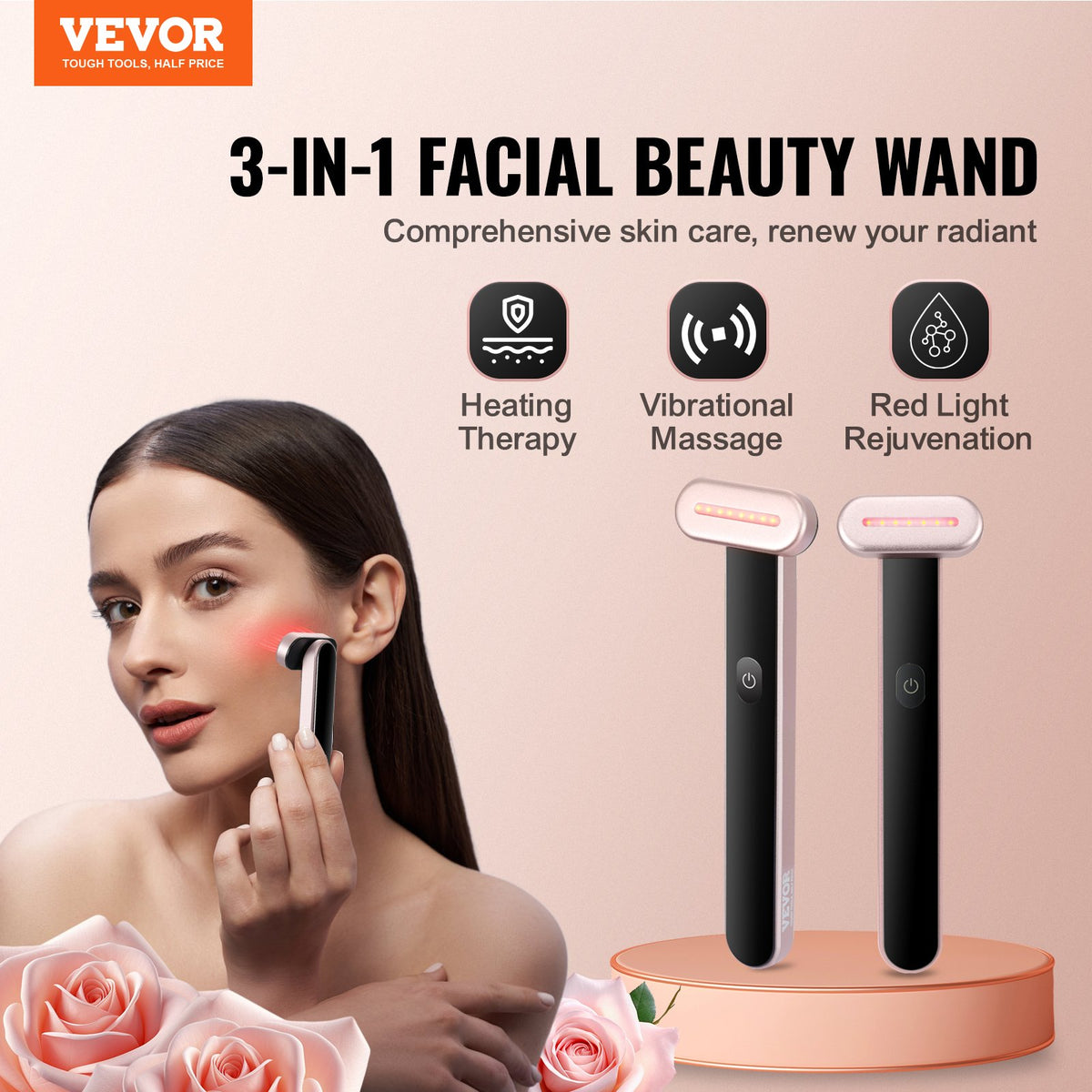 Red Light Wand for Face & Neck, 3-in-1 - photo 3