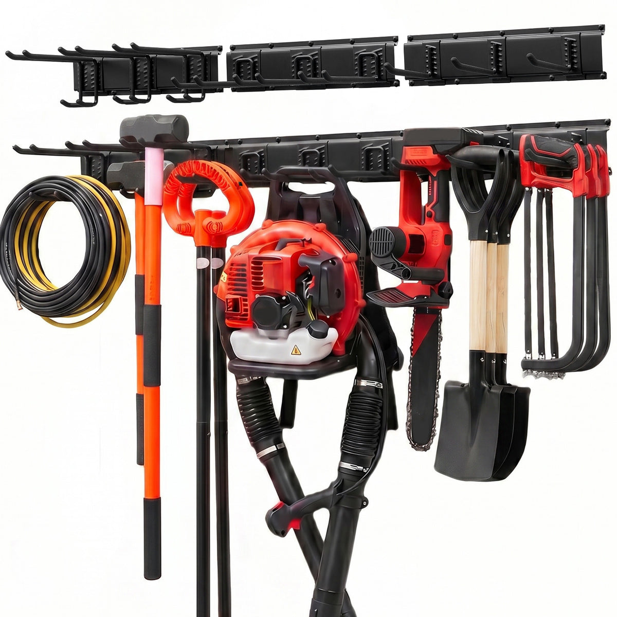 Garage Tool Organizer 49.5 Inch 600 Lbs Wall Mount Garden Tool Rack, Heavy Duty