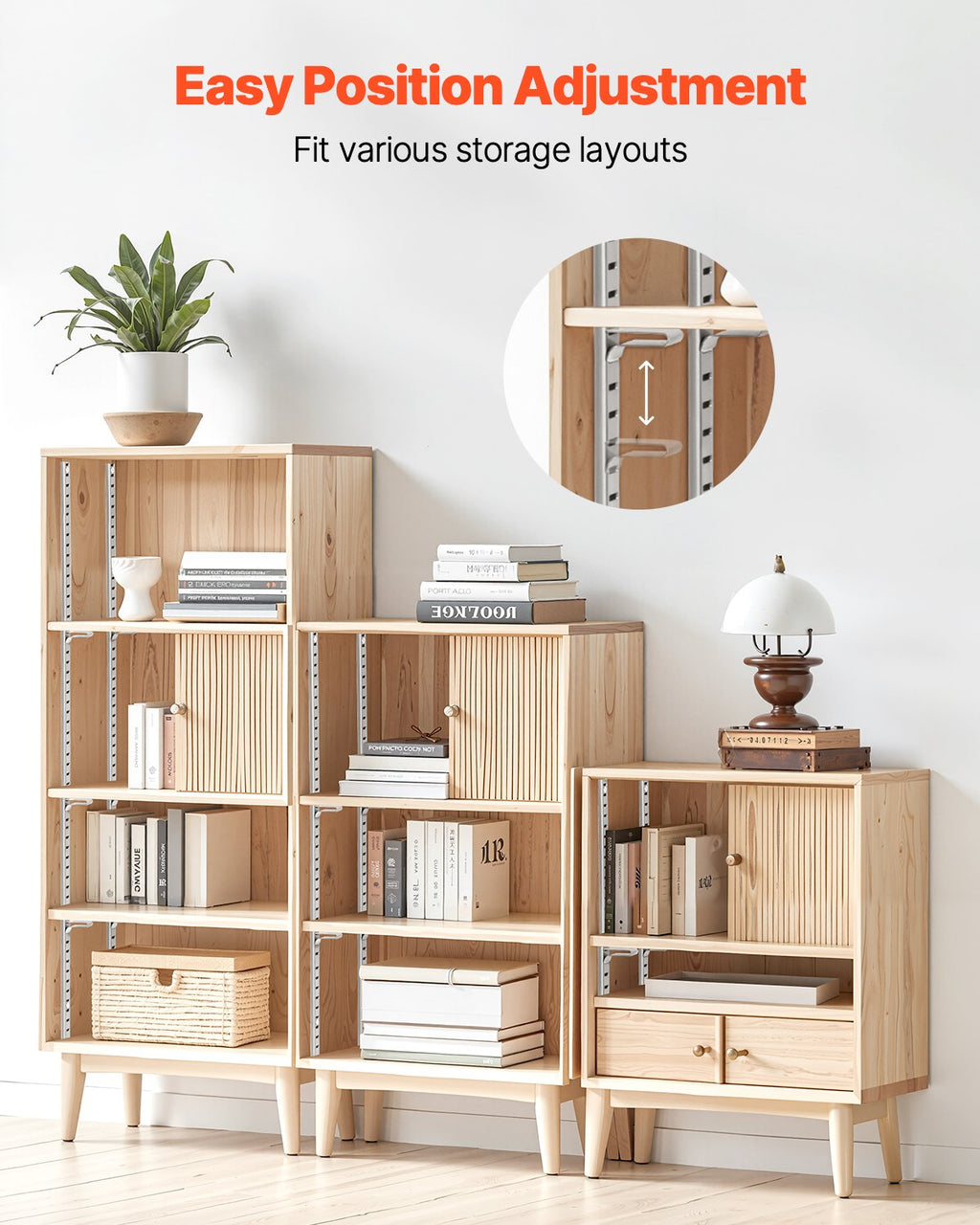 Adjustable Shelf Pilaster Strips, 36.3 in, 8-Pack