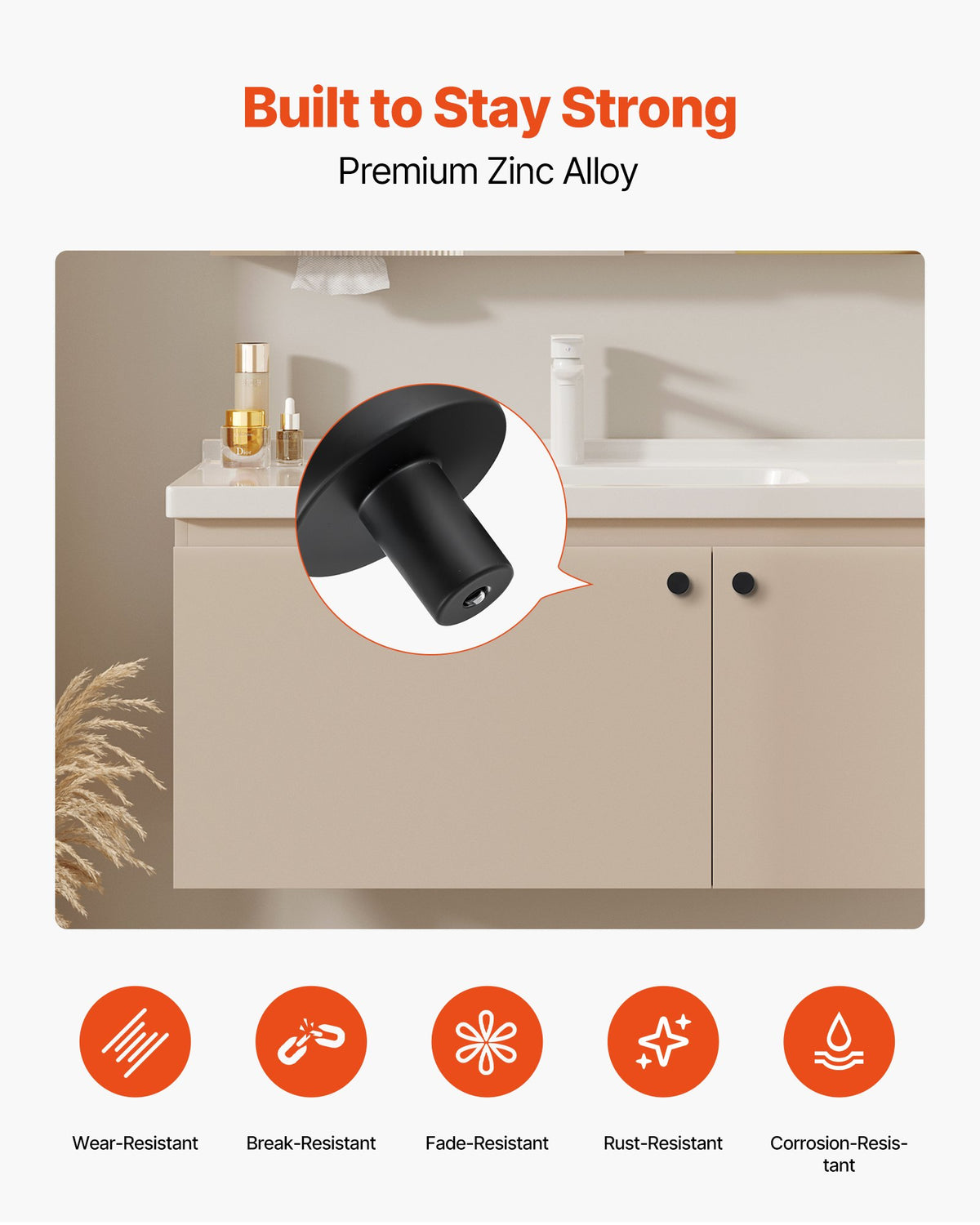 10 Pack Black Cabinet Knobs 1.26 Inch, Zinc Alloy Drawer Knobs with Screws - photo 4