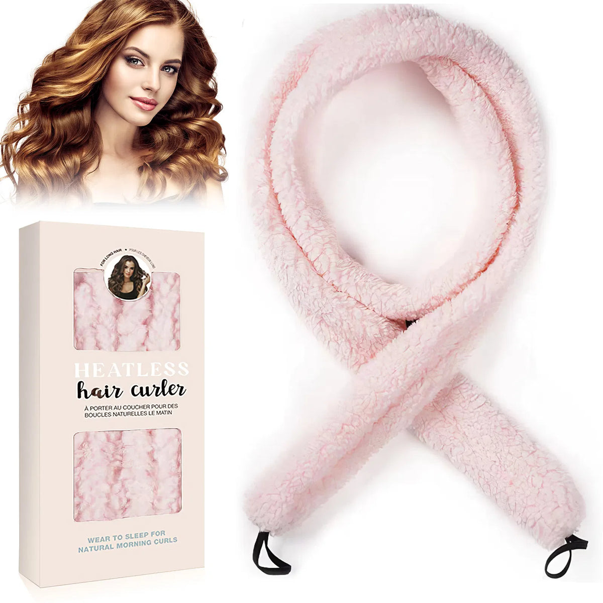 Heatless Satin Hair Curler for Overnight Waves