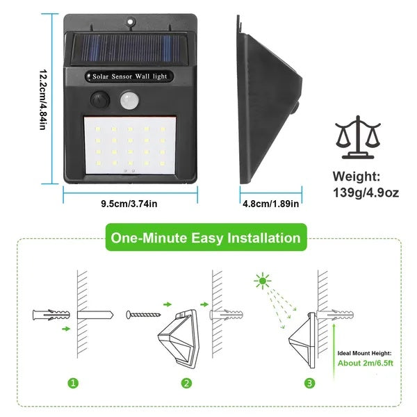 Solar Light 20 LEDs Outdoor PIR Motion Sensor Lights - photo 5