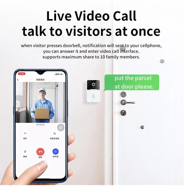 Wireless Security WiFi Smart Doorbell Intercom Video Camera Bell Chime Door Ring - photo 3