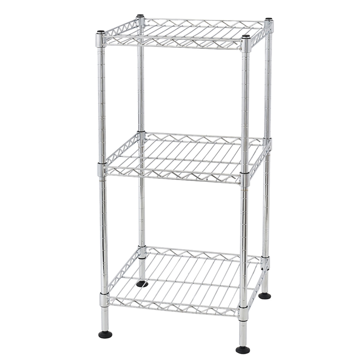 3-Tier Steel Wire Shelving Tower, 11.8 x 11.8 x 23.6 in