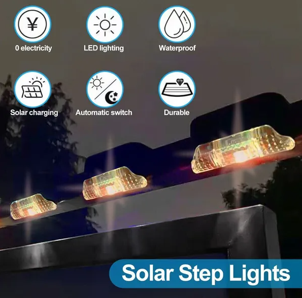 Solar Deck Lights — 8-Pack, Warm White, IP65 - photo 1