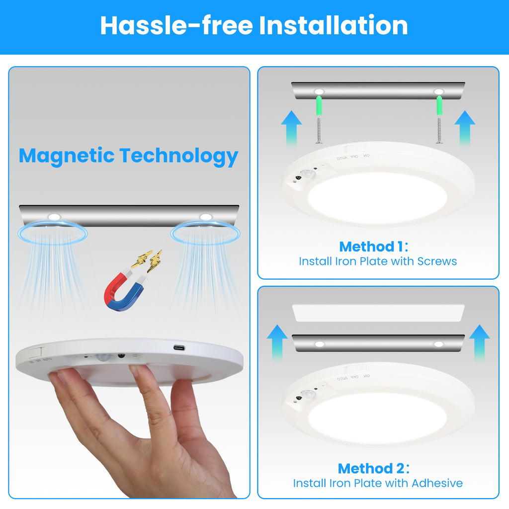 Wireless Motion Sensor Ceiling Light, Rechargeable Magnetic LED with Remote & Timer - photo 10