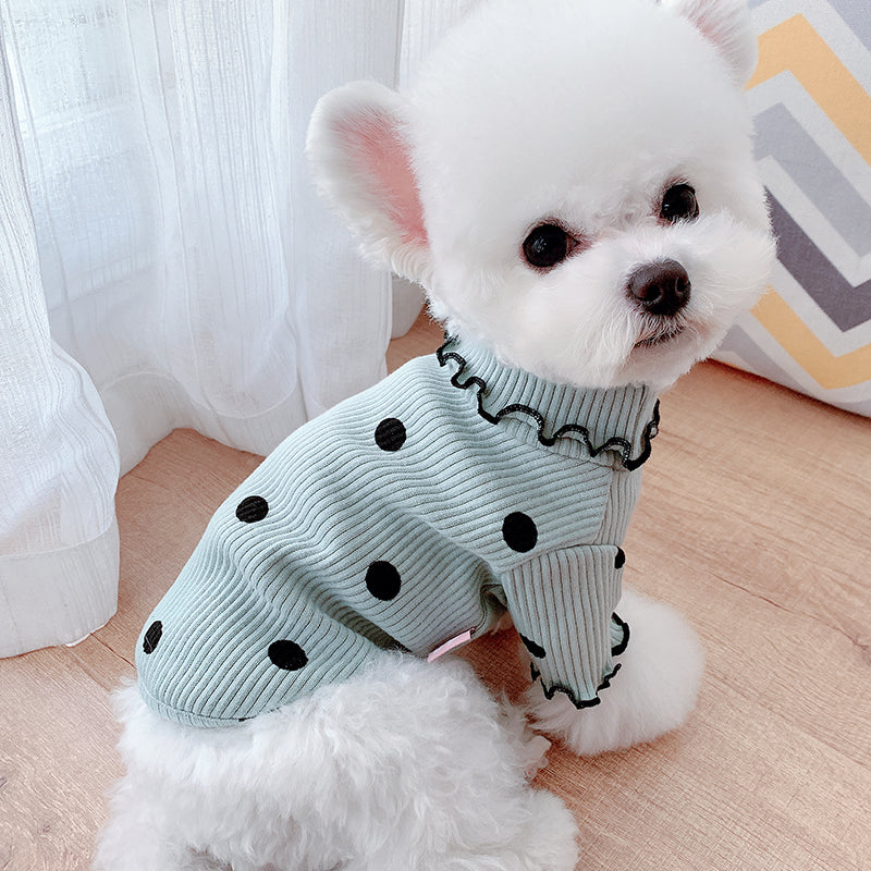 Dot turtleneck dog bottoming shirt - photo 9