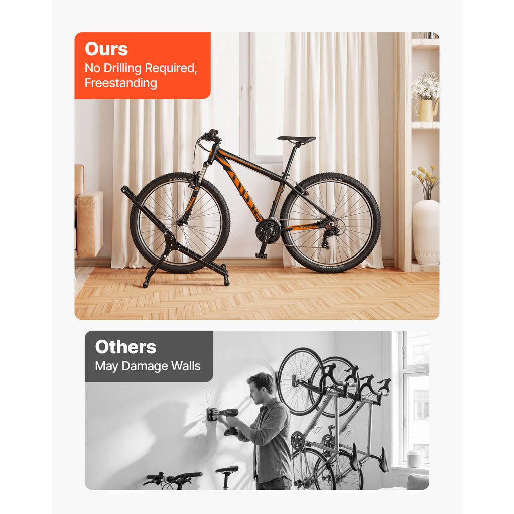 Foldable Freestanding Bike Stand for Garage Storage