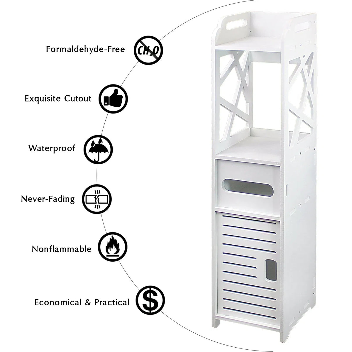 Bathroom Storage Shelf Drawer Multi Compartment Organizer Water Proof Anti - photo 3