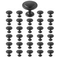 Cabinet Knobs, 30 Pack, 1.22 Inch Black Zinc Alloy Drawer Pulls & Door Handles