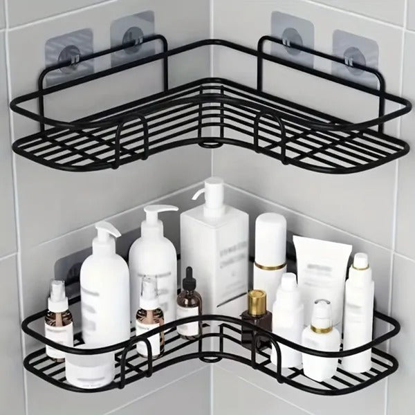 1pc Wall Mounted Bathroom Shelf, Shower Caddy Rack, No Punching Triangle - photo 2