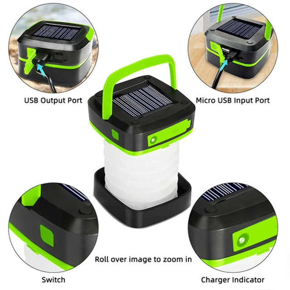 Rechargeable LED Lantern — 60 LEDs, Solar + USB, 5 Modes - photo 1