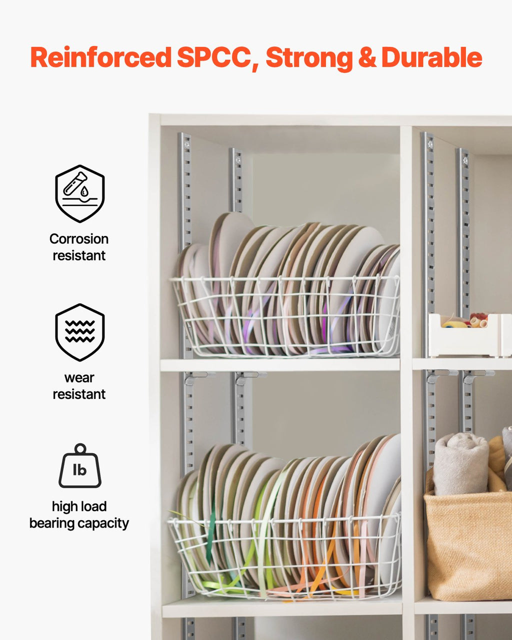 Adjustable Shelf Pilaster Strips, 36.3 in, 8-Pack