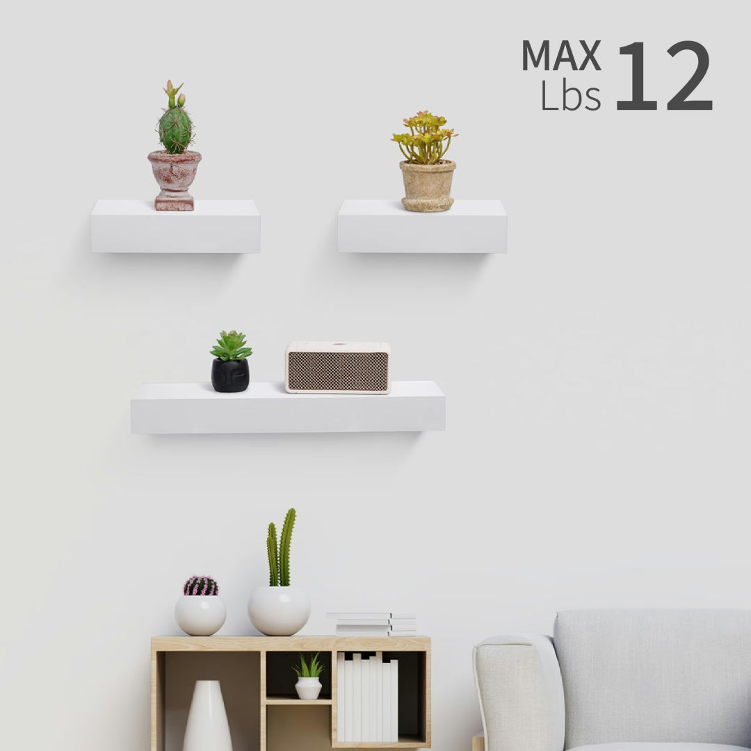Floating Shelves 17.72 Wall Mounted Wood Shelves For Bathroom, Bedroom, Living