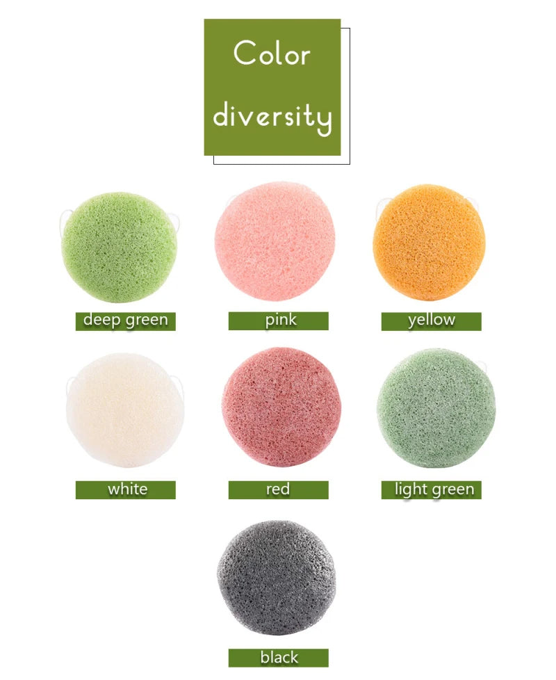 Konjac Sponge For Washing Face Round Konjac Konnyaku Sponge Facial Cleansing Exfoliator Bathing Puff Face - photo 8