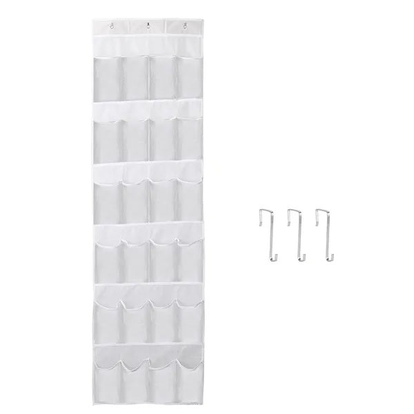 1Pc Over The Door Shoes Rack 24-Pocket Crystal Clear Organizer - photo 5