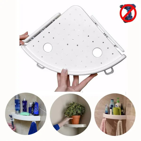 Bathroom Wall Corner Shelf Organizer Kitchen Corner Storage Rack Non-Marking - photo 4