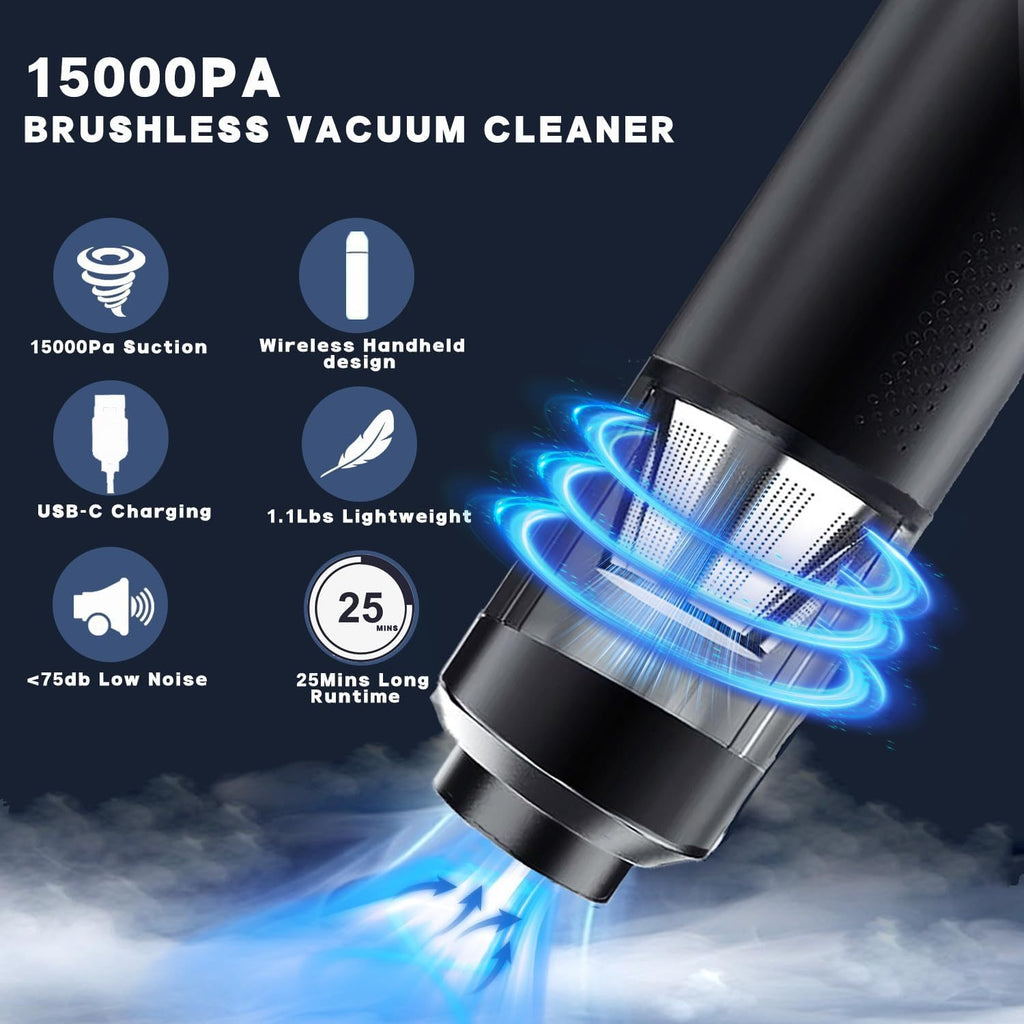 Cordless Car Vacuum, 15000Pa Brushless - photo 5