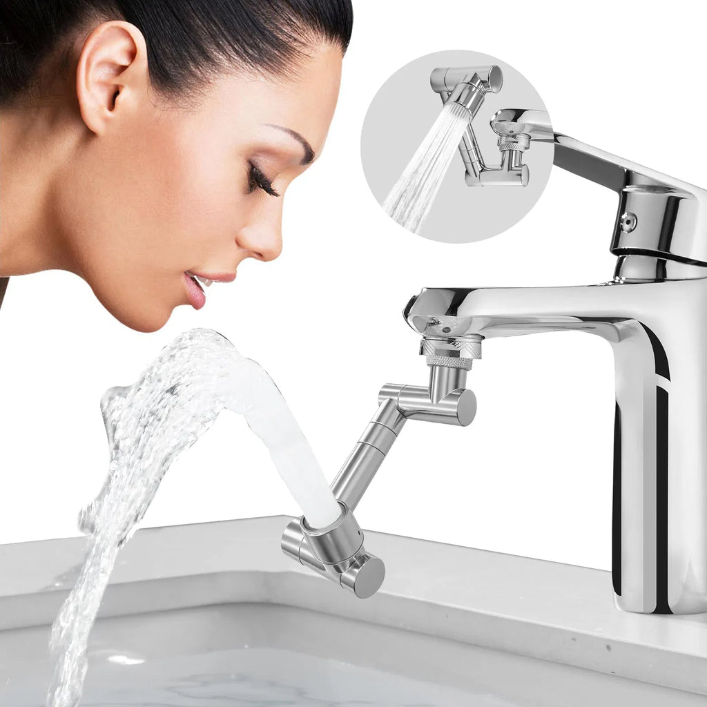 1440 Swiveling Faucet Extender, Brass Metal Robotic Arm Aerator with Flexible